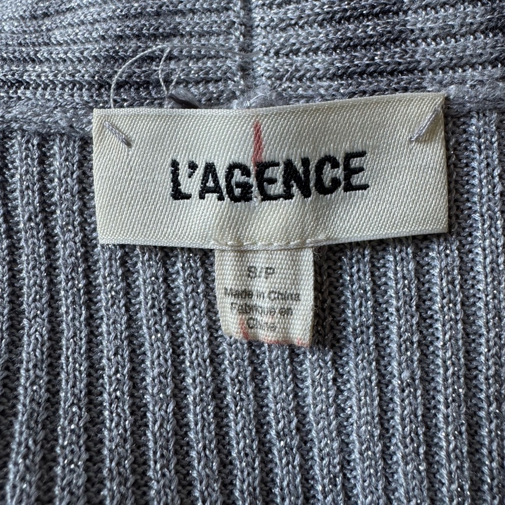 L'AGENCE Gray Ribbed Knit Cardigan - Picture 6 of 12